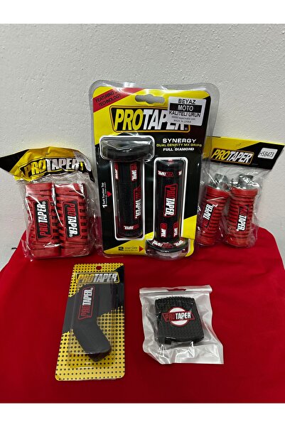 Palas Motor KIRMIZI SİYAH SERT ELCİK AYAKLIK ÖN ARKA BASAMAK FREN VİTES LASTİĞİ (FULL SET) CG MODİFİYE AKSESUAR