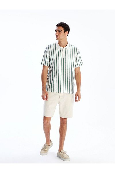 LC Waikiki Lcw Vision Polo Neck Striped Combed Cotton Men's T-Shirt