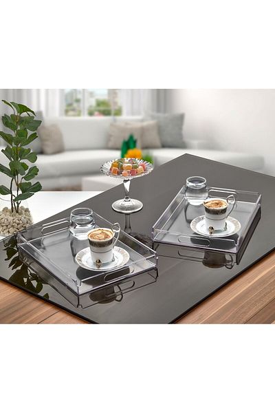 Ayshe Home Concept Cake Pastry Presentation Stand Tray Bell Jar Crystal Multipurpose Use Presentation Tray Cake Pan