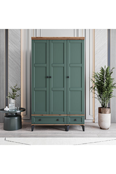 MONZIO Karin 3 Kapaklı Çekmeceli Gardırop %100 MDF