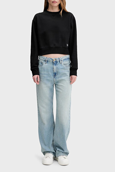 Calvin Klein Pamuklu Relaxed Fit Bisiklet Yaka Crop Sweat LV047C911GUB1 SWEAT LV047C911G UB1