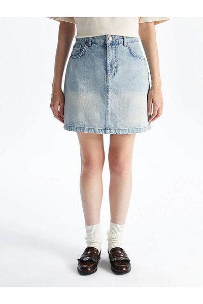 LC Waikiki Lcw Vision Indigo Standard Fit Women's Jean Skirt