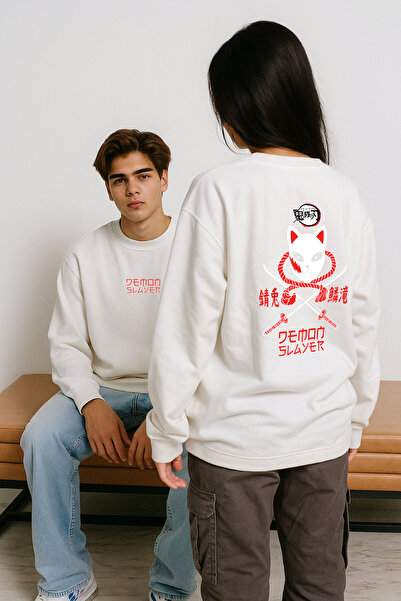 By Caspita Fashion Hanorac alb oversize unisex cu imprimeu pe spate Lenithra ...