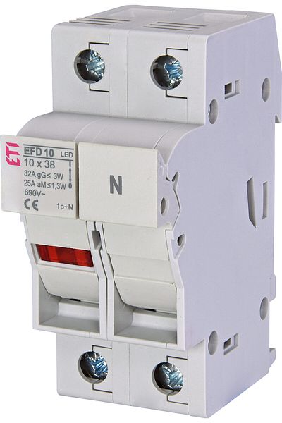 Eti Separator cu fuzibil, 10x38mm, curent alternativ, 1P+N, 32A, cu led, 002540012,