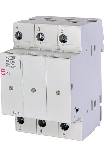 Eti Fuse disconnector, 10x38mm, alternating current, 3P, 32A, with LED, PCF 10, 002550014,