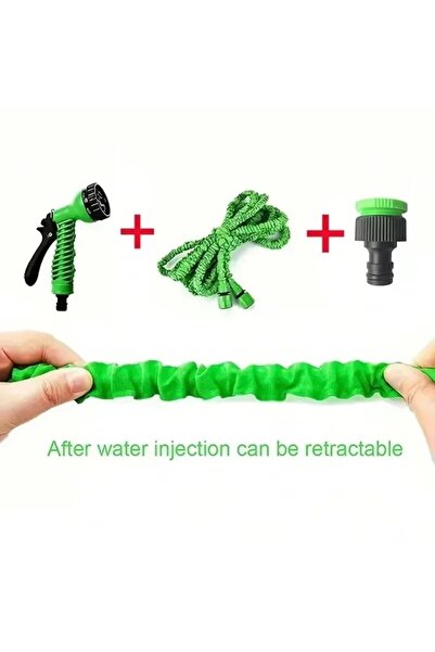 Yellowtech 30 Metre Esnek Hortum Seti – 7 Fonksiyonlu Tabanca Başlıklı, Yüksek Basınçlı Sulama Hortumu