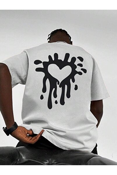 SVART WEAR Μπλουζάκι με σχέδιο καρδιάς με τύπωμα oversized Casual Tshirt