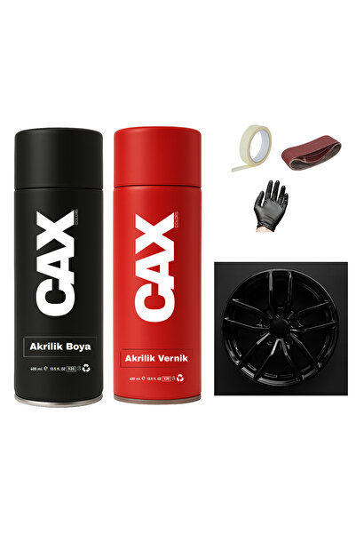 caxcolors ARABA JANT SPREY ENDÜSTRİYEL AKRİLİK ÖZEL YAPIM SPREY BOYA SETİ 400 ML + AKRİLİK VERNİK