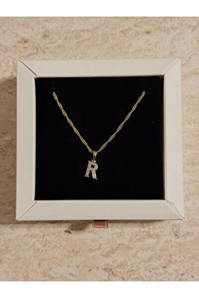 luxyansımalar 14 K Renk Xuping Zirkon Çelik Harf Kolye