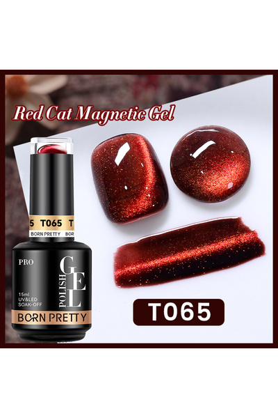 Born Pretty Red Cat Eye Gel/Kırmızı Kedi Gözü Kalıcı Oje(T065)-15ml