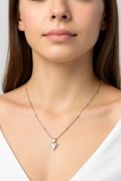 Lal قلادة على شكل قلب من الفولاذ