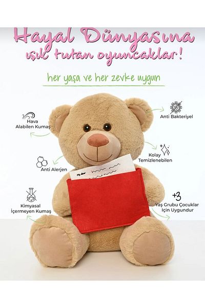 MATMEL Cute Plush Teddy Bear with Letters 45cm Fenomen Plush Bear Gift Plush Bear