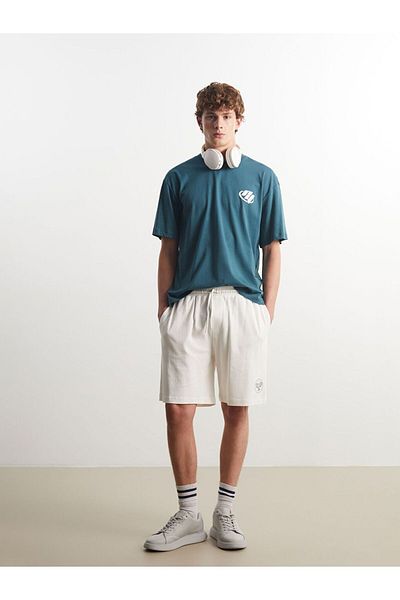 LC Waikiki Ανδρικό μπλουζάκι XSIDE Crew Neck με στάμπα χτενισμένο βαμβακερό