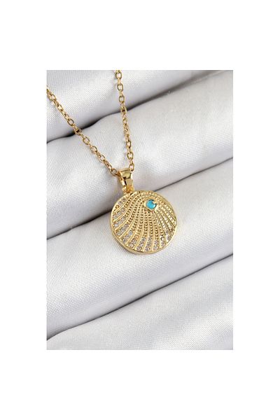 Skygo 316L Steel Zircon Stone Locket Model Gold Color Women's Necklace - Tj-Bko10367