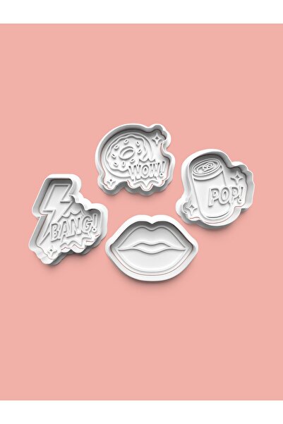 AKTASTORE قالب كوكيز بتصميم ريترو بوب وقالب عجينة السكر، مجموعة من 4 قطع 0929...