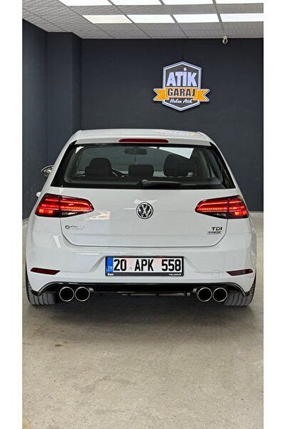 OEM WW Golf 7.5 Arka Tampon Difüzörü(PARLAK SİYAH) 4 Çıkış 2017 / 2020 - KROM EGSOZ UÇLU