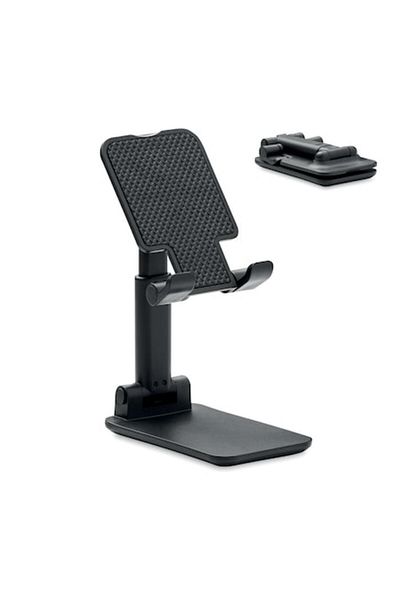 PARUNIV Foldable and Extendable Phone Stand, Desk, ABS, 6.6 X 2.8 x 11 cm, Black