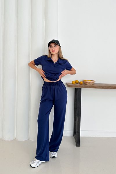 MODAMİNEM Women's Modal Fabric Polo Neck Basic Tracksuit Set