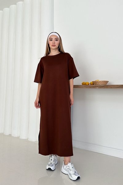 MODAMİNEM Women's Oversize Modal Dress with Side Slits