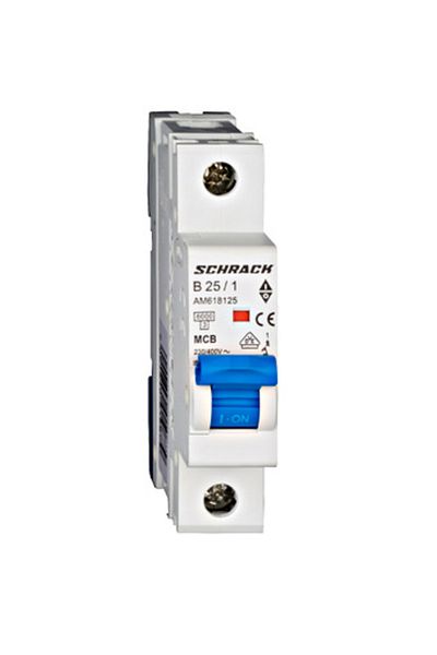 Eti Circuit breaker MCB, 1P, 25A, 6kA, curve B, AMPARO, AM618125--, Schrack