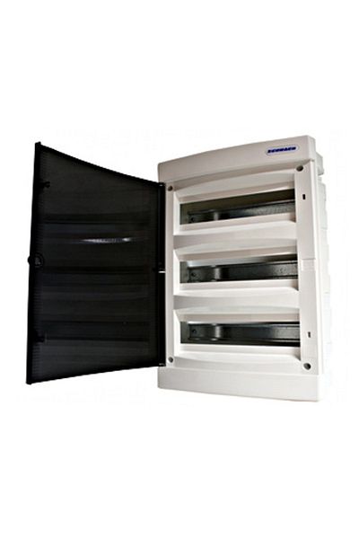 Eti Plastic enclosure, 3x18 modules, recessed, IP40, smoked door, BK080007--, Schrack