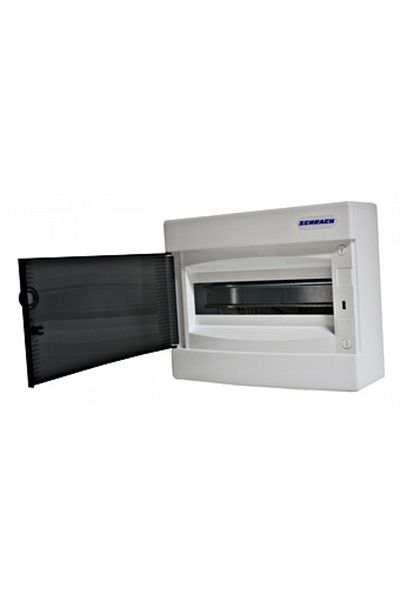 Eti Plastic enclosure, 12 modules, surface-mounted, IP40, smoked door, BK080101--, Schrack