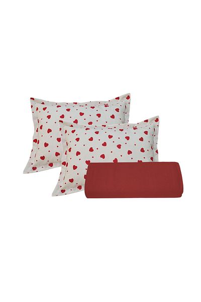 GÜLLÜCE HOME Double Fitted Sheet (180/200/30) Flounced Zippered Pillowcases
