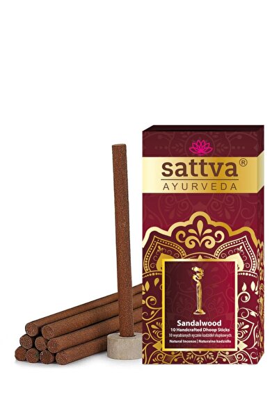 Sattva Ayurveda Betisoare parfumate Dhoop cu Santal, 10buc - Sattva Ayurveda