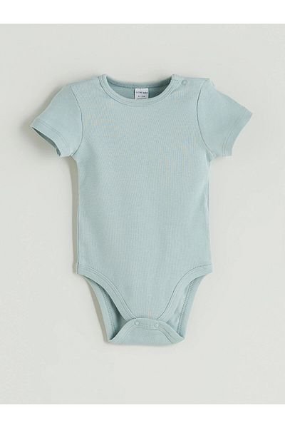 LC Waikiki Lcw Baby Blue Printed Baby Boy Snap Body 2-Piece