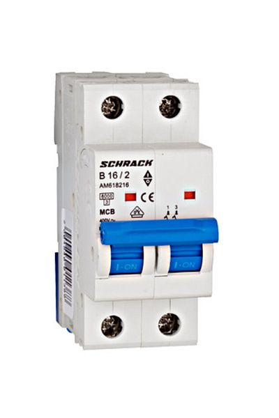Eti Circuit breaker MCB, 2P, 16A, 6kA, curve B, AMPARO, AM618216--, Schrack