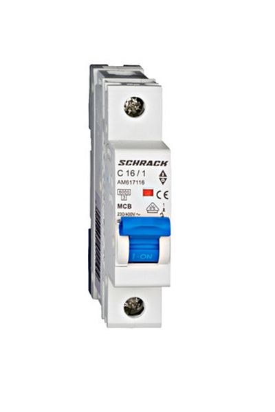 Eti Circuit breaker MCB, 1P, 16A, 6kA, curve C, AMPARO, AM617116--, Schrack