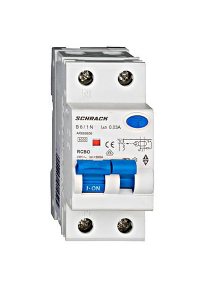 Eti Intreruptor diferential RCBO, 1P+N, 6A, 30mA, 6kA, curba B, tip A, AMPARO, AK668606--, Schrack