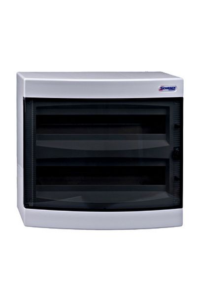 Eti Plastic enclosure, 2x18 modules, surface-mounted, IP40, smoked door, BK080106--, Schrack