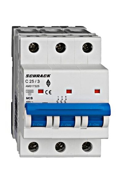 Eti Intreruptor automat MCB, 3P, 25A, 10kA, curba C, AMPARO, AM017325--, Schrack