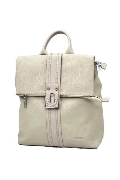 Micutz Women's backpack made of durable leather, Ideal for College, Work, Weekend and Travel, Cream