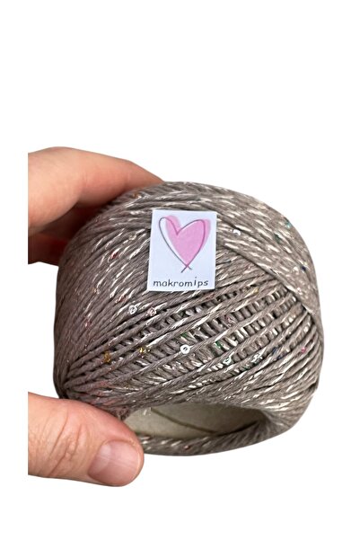 Makromİps PULLU COTON EL ÖRGÜ İPİ (50gr) PAYET PARLAK ŞIK HOBİ EĞLENCE
