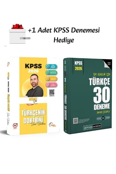 Pegem Akademi Yayıncılık 2026 KPSS Doktrin Türkçe Soru Bankası ve Pegem 30 lu...