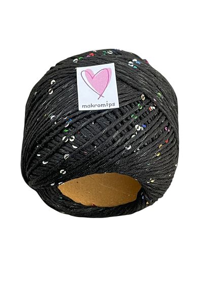 Makromİps Pullu Coton Hand Knitting Yarn (50Gr) Sequence Shiny Stylish Hobby Fun