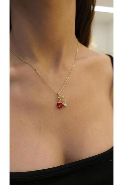 Jerie Gold Cherry Figure Necklace