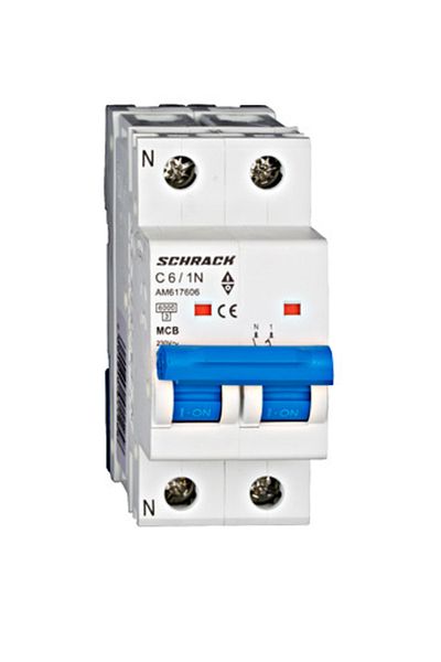 Eti Circuit breaker MCB, 1P+N, 6A, 6kA, curve C, AMPARO, AM617606--, Schrack
