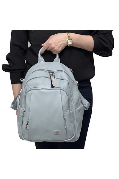 Micutz Ghiozdan tip Rucsac de dama din Imitatie de Piele, Micutz®, Impermeabil, Usor, 28x34x15, Albastru