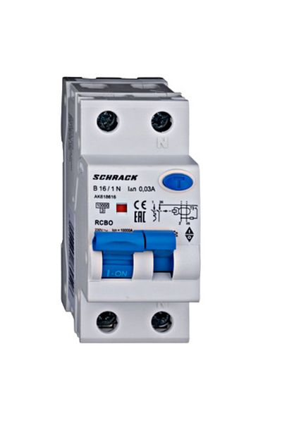 Eti Intreruptor diferential RCBO, 1P+N, 16A, 30mA, 10kA, curba B, tip A, AMPARO, AK618616--, Schrack