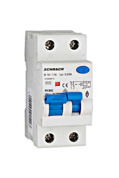 Eti Intreruptor diferential RCBO, 1P+N, 16A, 30mA, 6kA, curba B, tip A, AMPARO, AK668616--, Schrack