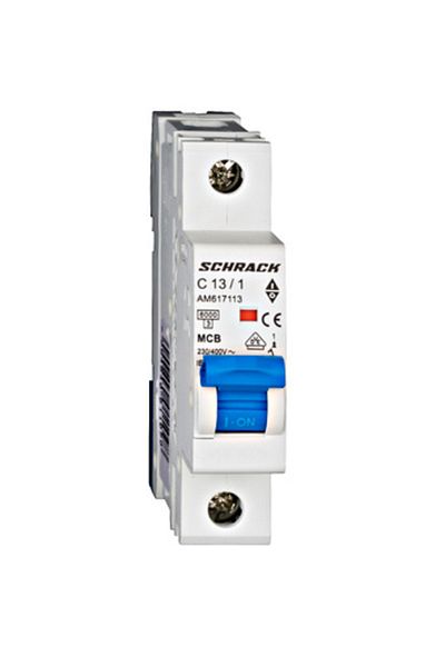 Eti Circuit breaker MCB, 1P, 13A, 6kA, curve C, AMPARO, AM617113--, Schrack