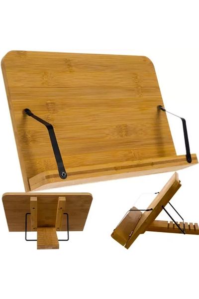 Malatec Bamboo book stand, adjustable