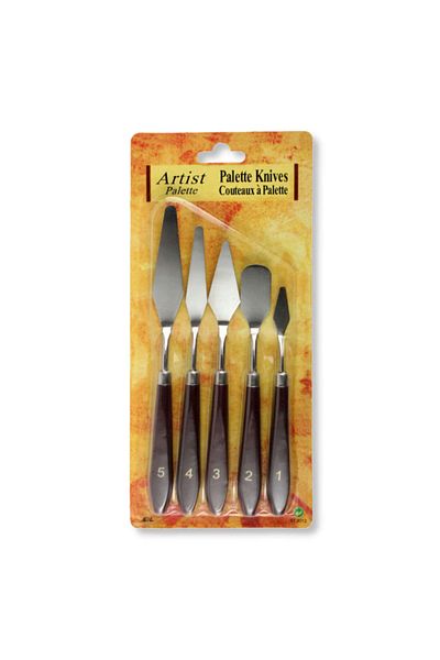 Art Tone Metal Spatula with Plastic Handle - Palette Knife Set of 5