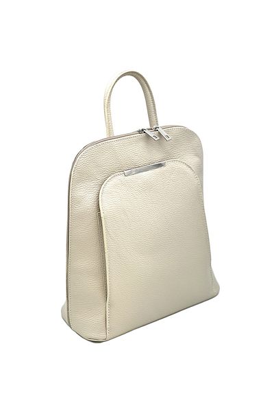 Micutz Women's Backpack Made of Genuine Leather, Casual Elegant, 30x28x12 cm, Cream Color