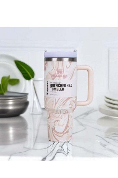 Stanley Quencher Stainless Steel Vacuum Insulated Tumbler with Lid and Straw for Water, Iced Tea or