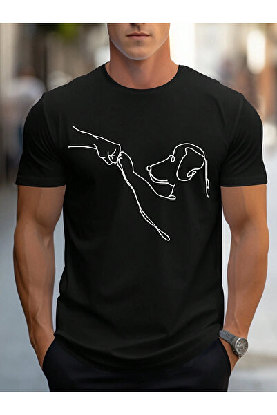 SVART WEAR Μπλουζάκι με στάμπα ανθρώπου και σκύλου Man with a Dog B με τύπωμα...