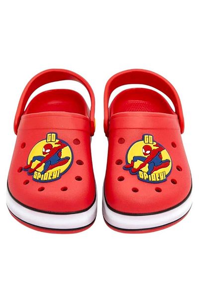 MARKABONİ Boy's Spiderman Printed Lighted Non-Slip Sole Slippers Pool Beach Sandals